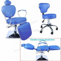 Kit de Maquiagem com Mocho e Cadeira Diamond Base Quadrada e Relax