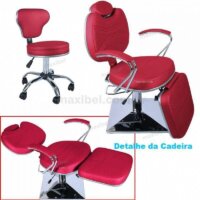 Kit Maquiagem com Mocho e Cadeira Padrão Base Quadrada e Relax