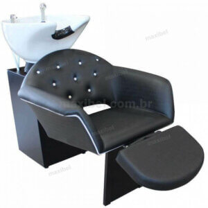 Lavatório de Cabeleireiro Isabela com Móvel em Louça e Relax - Preto-0