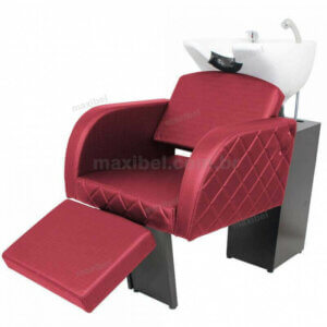 Lavatório de Salão de Beleza Sigma em Matelassê com Relax - Bordô-0