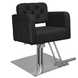 Cadeira de Corte de Cabelo Módena com Encosto Fixo - Base Quadrada