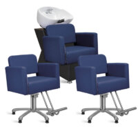 Kit para Salão com 2 Cadeiras de Corte e Lavatório Slim - Toscana- Base Estrela