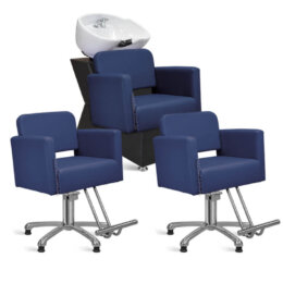 Kit para Salão com 2 Cadeiras de Corte e Lavatório Slim - Toscana- Base Estrela
