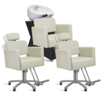 Conjunto com 2 Cadeiras Reclináveis e Lavatório Slim - Toscana- Base Estrela