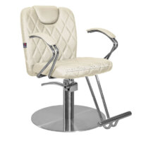 Cadeira de Corte de Cabelo Ferrara com Encosto Fixo - Base Redonda