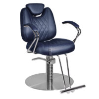 Cadeira de Corte de Cabelo Novara com Encosto Fixo - Base Redonda
