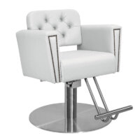 Cadeira de Corte de Cabelo Savona com Encosto Fixo - Base Redonda