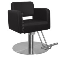 Cadeira de Corte de Cabelo Falerna com Encosto Fixo - Base Redonda