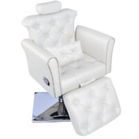 Cadeira de Maquiagem Lya com Relax e Base Quadrada e Almofada