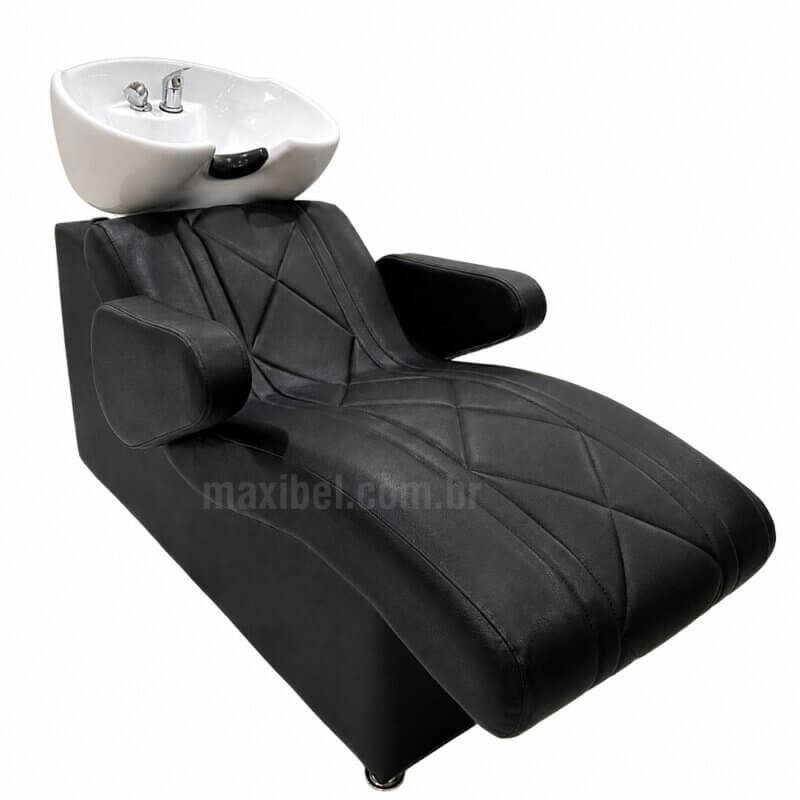 Lavatório para Terapia Capilar Lótus com Braços Móveis preto Lavatório para Terapia Capilar Lótus com Braços Móveis