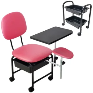 Kit Cadeira de Manicure com Carrinho de Esmalte
