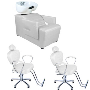 Kit Salão com 2 Cadeiras Diamond Reclinável e Lavatório Europa