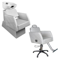 Kit para Salão com Cadeira Reclinável e Lavatório em Louça