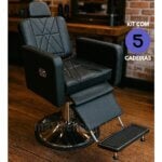 Kit com 5 Cadeiras de Barbeiro Lótus