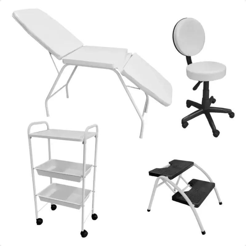 Kit para Clínica de Estética - Maca, Mocho, Escada e Carrinho