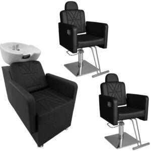 Kit Lótus - 2 Cadeiras Reclináveis e Lavatório de Cuba de Porcelana