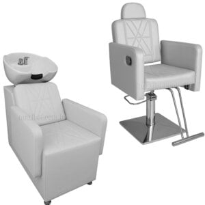 Kit Lótus - Cadeira Reclinável e Lavatório com Cuba De Porcelana