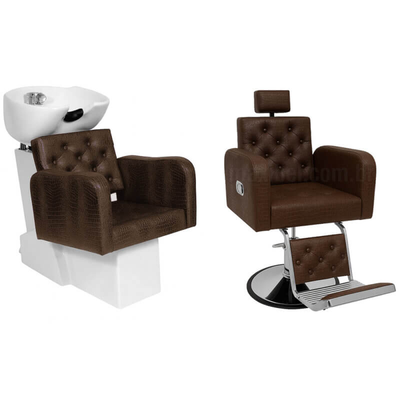 Poltrona-e-Lavatório-para-Barbero-Tokyo-café-croco Poltrona e Lavatório para Barbero Tokyo
