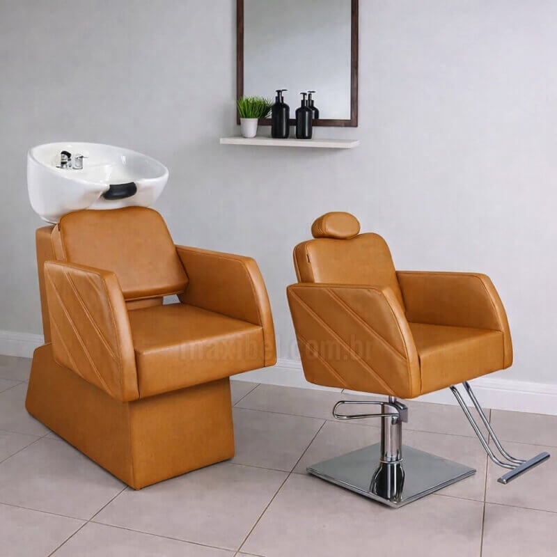 Kit 1 Cadeira e Lavatório de Salão Nexus