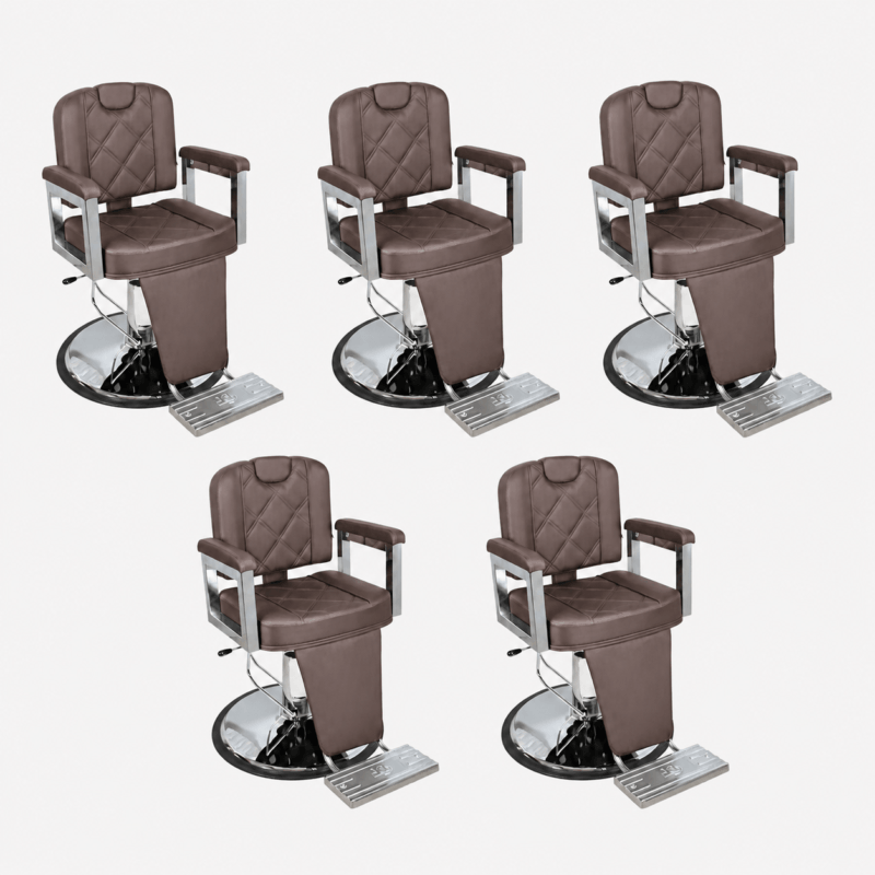 Kit com 5 Cadeiras de Barbeiro Dubai – Pronta Entrega Kit com 5 Cadeiras de Barbeiro Dubai – Pronta Entrega